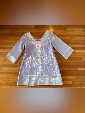 BURU Lilac Floral mini caftan